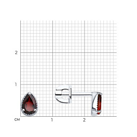 Серьги SOKOLOV - Серебро 925, Гранат (арт. 92022550)