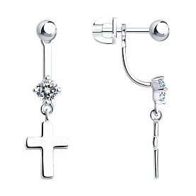 Серьги SOKOLOV - Серебро 925, Фианит (арт. 94025332)