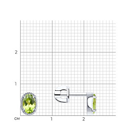 Серьги SOKOLOV - Серебро 925, Хризолит (арт. 92022544)
