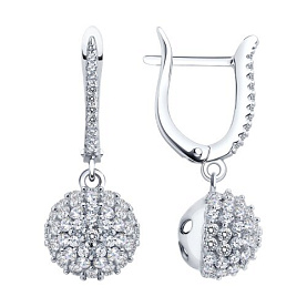 Серьги SOKOLOV - Серебро 925, Фианит (арт. 94027634-91)