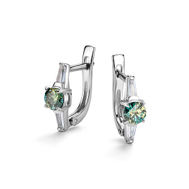 Серьги Дар - Серебро 925, Синтетический муассанит, Фианит (арт. С-3916рс1613900)