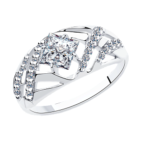 Кольцо SOKOLOV - Серебро 925, Фианит (арт. 94012966)