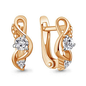 Серьги Аквамарин - Серебро 925, Фианит (арт. 49412А.6)