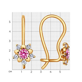 Серьги SOKOLOV - Золото 585, Фианит (арт. 024792)