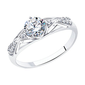 Кольцо SOKOLOV - Серебро 925, Фианит (арт. 94012216)