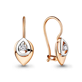 Серьги Аквамарин - Серебро 925, Фианит (арт. 46684А.6)