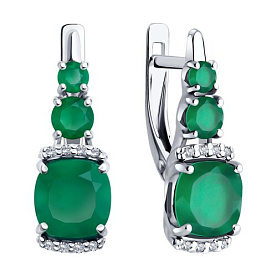 Серьги SOKOLOV - Серебро 925, Агат, Фианит (арт. 92023023)