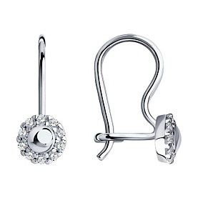 Серьги SOKOLOV - Серебро 925, Фианит (арт. 94021305)