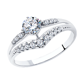 Кольцо SOKOLOV - Серебро 925, Фианит (арт. 94012243)