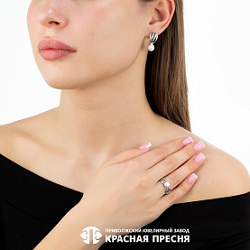 Кольцо Красная пресня - Серебро 925, Жемчуг культивированный (арт. 23314692Д)
