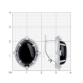 Серьги Diamant - Серебро 925, Агат, Фианит (арт. 94-320-00885-1)