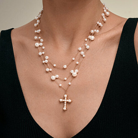 Колье SOKOLOV - Серебро 925, Жемчуг синтетический (арт. 93070152)