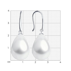 Серьга Diamant - Серебро 925, Жемчуг имитация (арт. 94-123-02347-1)