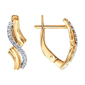 Серьги Diamant - Золото 585, Фианит (арт. 51-120-03007-1)