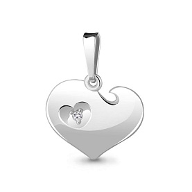 Подвеска Аквамарин - Серебро 925, Фианит (арт. 24494А.5)