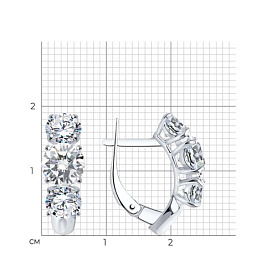 Серьги SOKOLOV - Серебро 925, Фианит (арт. 94022963)