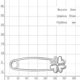 Булавка Аквамарин - Серебро 925, Фианит (арт. 77467А.5)