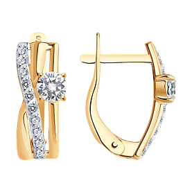 Серьги SOKOLOV - Золото 375, Фианит (арт. 026816-4)