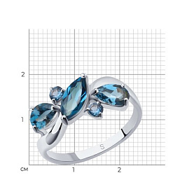 Кольцо SOKOLOV - Серебро 925, Топаз лондон (арт. 92011657)