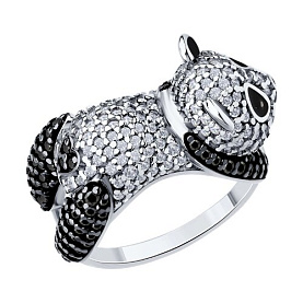 Кольцо SOKOLOV - Серебро 925, Фианит, Эмаль (арт. 94014264)