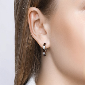 Серьги SOKOLOV - Серебро 925, Гранат, Фианит (арт. 92021431)