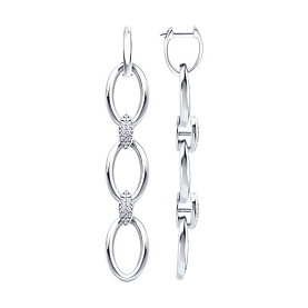 Серьги SOKOLOV - Серебро 925, Фианит (арт. 94027000)