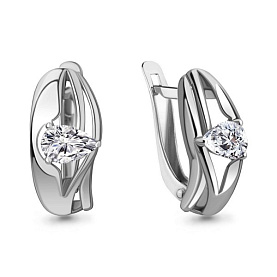 Серьги Аквамарин - Серебро 925, Фианит (арт. 49309.5)