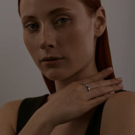 Кольцо SOKOLOV - Серебро 925, Синтетический сапфир , Фианит (арт. 88010072)