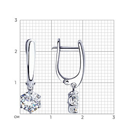 Серьги Diamant - Серебро 925, Фианит (арт. 94-121-01640-1)