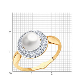 Кольцо SOKOLOV - Золото 375, Жемчуг культивированный, Фианит (арт. 37791083)