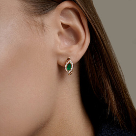 Серьги SOKOLOV - Золото 585, Агат, Фианит (арт. 729316)