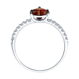 Кольцо SOKOLOV - Серебро 925, Гранат, Фианит (арт. 92014445)