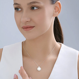 Колье Diamant - Серебро 925, Перламутр, Фианит (арт. 94-370-02314-1)