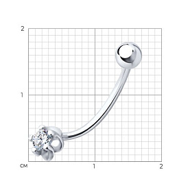 Пирсинг Diamant - Серебро 925, Фианит (арт. 94-160-02041-1)