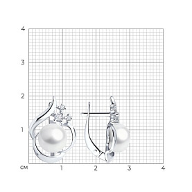 Серьги SOKOLOV - Серебро 925, Жемчуг культивированный, Фианит (арт. 92022958)