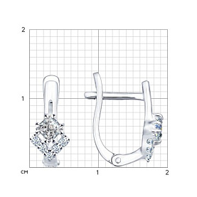 Серьги SOKOLOV - Серебро 925, Фианит (арт. 94021752)