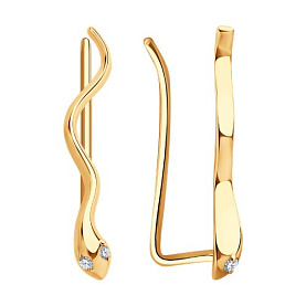 Серьги SOKOLOV - Золото 585, Фианит (арт. 0200497)