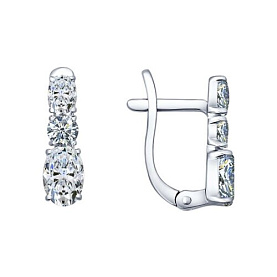 Серьги SOKOLOV - Серебро 925, Фианит (арт. 94021705)