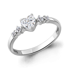 Кольцо Аквамарин - Серебро 925, Фианит (арт. 600495А.5)