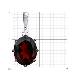 Подвеска Diamant - Серебро 925, Гранат, Фианит (арт. 94-330-02054-2)