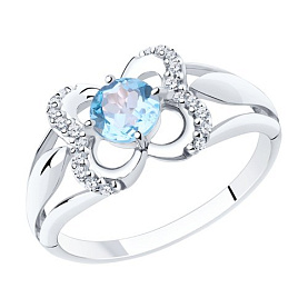 Кольцо Diamant - Серебро 925, Топаз, Фианит (арт. 94-310-00381-1)