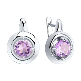 Серьги Diamant - Серебро 925, Аметист (арт. 94-320-00782-2)