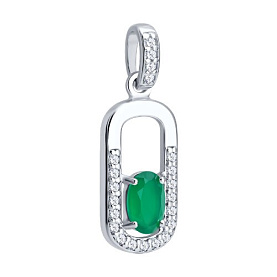 Подвеска SOKOLOV - Серебро 925, Агат, Фианит (арт. 92030890)