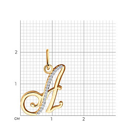 Подвеска SOKOLOV - Золото 585, Фианит (арт. 034526)