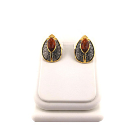 Серьги Янтарная волна - Серебро 925, Янтарь (арт. 821850к)