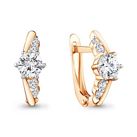 Серьги Аквамарин - Серебро 925, Фианит (арт. 48779А.6)