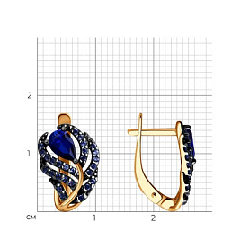 Серьги SOKOLOV - Серебро 925, Синтетический сапфир , Фианит (арт. 88020078)