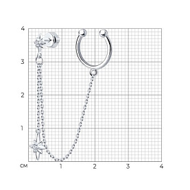 Серьга SOKOLOV - Серебро 925, Фианит (арт. 94170307)