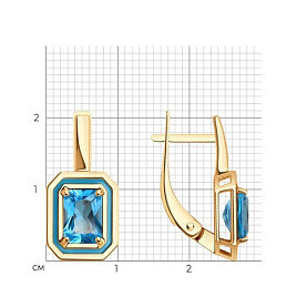 Серьги Diamant - Золото 585, Топаз, Эмаль (арт. 51-320-02450-1)