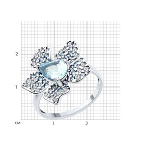 Кольцо SOKOLOV - Серебро 925, Топаз, Фианит (арт. 92014434)